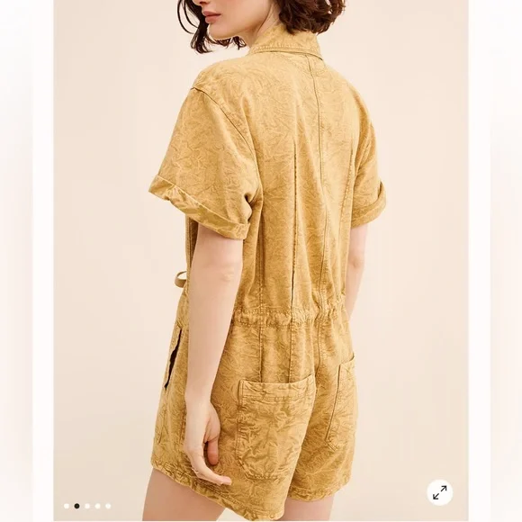 NWT Free People Rhodes Chino Romper Size Medium - Picture 4 of 14